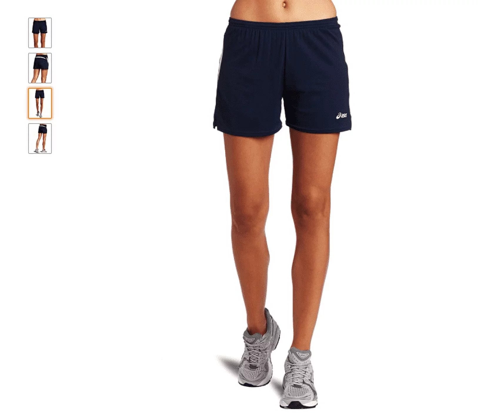 ASICS Women's Interval Short, Navy/White, X-Large