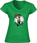 Celtics Bill Russell Logo LADIES V-NECK T-shirt ADULT