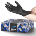 Hand-E Disposable Black Nitrile Gloves - 5 Mil Medical Exam - Powder and Latex Free, Food Safe