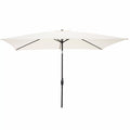 Pure Garden 10ft Rectangular Patio Umbrella, Red