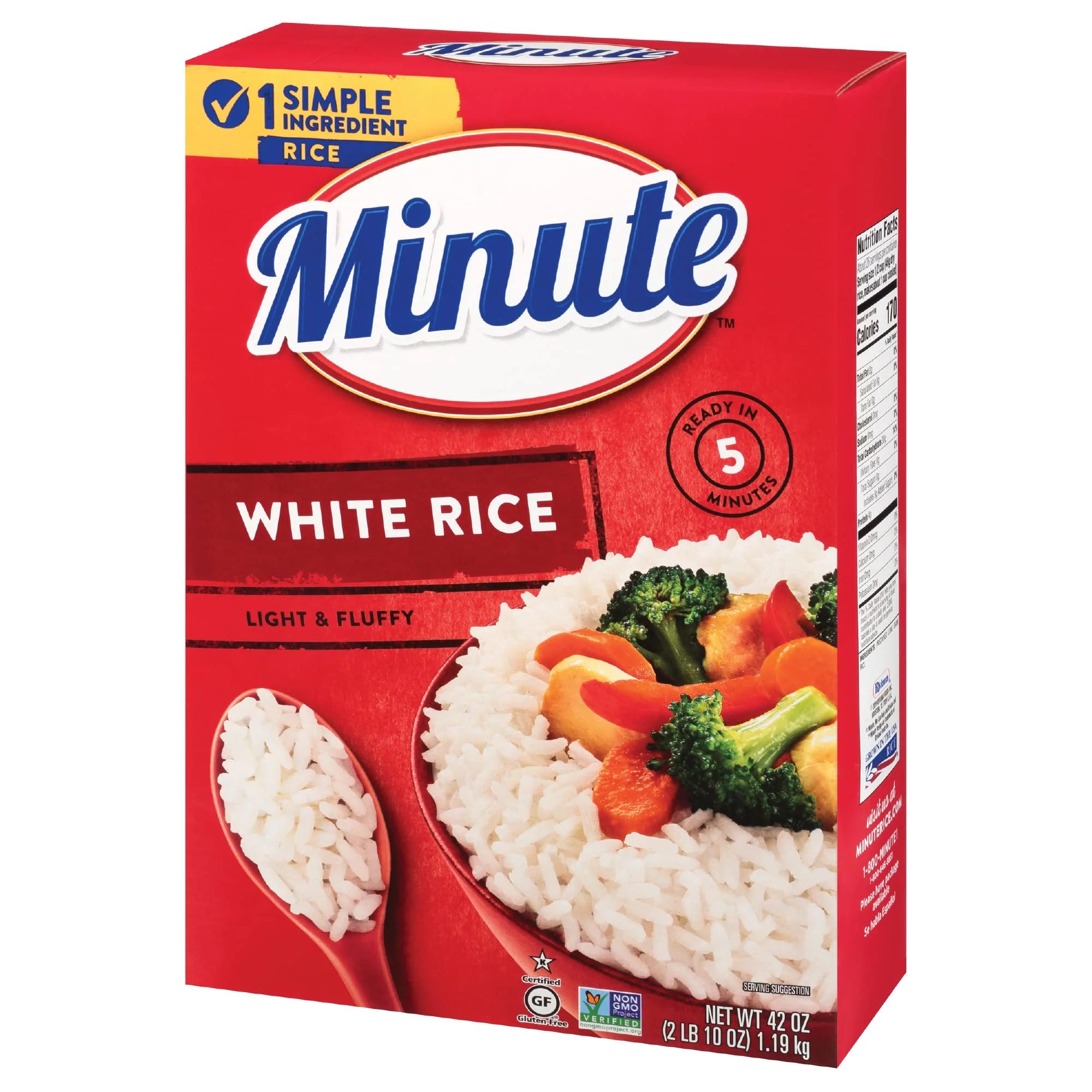 Minute White Rice, Instant White Rice for Quick Dinner Meals, 42-Ounce Box (Pack of 14)