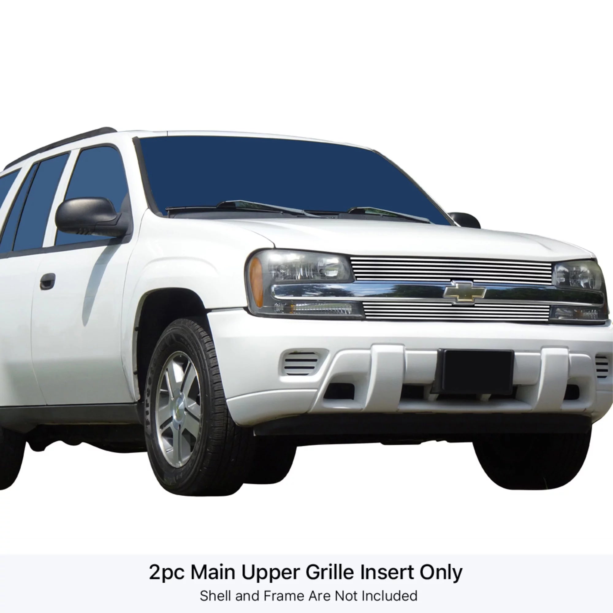 APS 2002-2005 Chevy Trailblazer LT Stainless Steel Billet Grille 8x6 horizontal billet