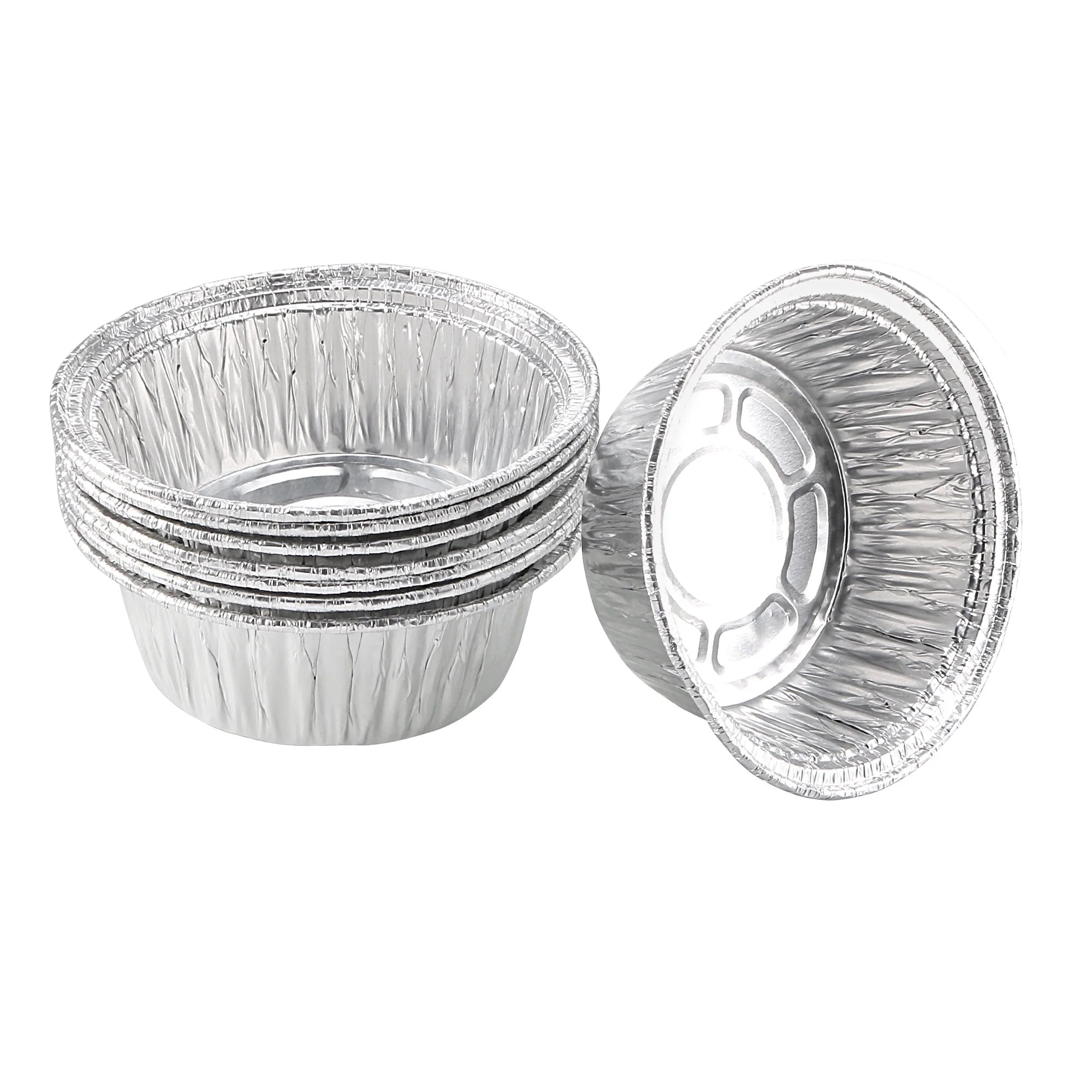 Uxcell Round Aluminum Foil Pans 8.8oz Disposable Trays Take Out Barbecue Baking Roasting Containers for Cooking 16 Pack