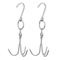 Uxcell 15'' Swiveling Meat Hook, 0.31'' Thickness Stainless Steel Three Prong Meat Hooks, 2 Pack
