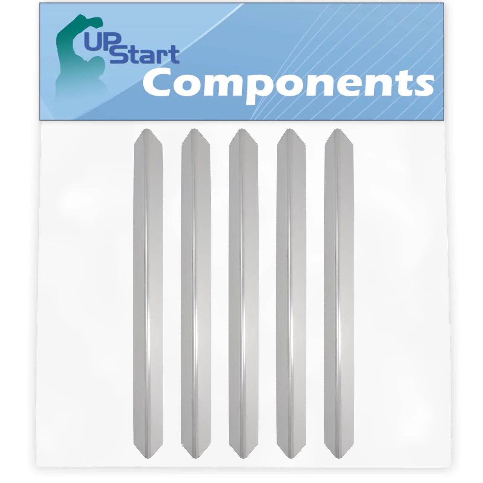 5 Pack BBQ Grill Heat Shield Plate Tent Replacement for Weber 3741001, 3751001, 3741301 Genesis Ep-310 Lp, 3751301 Ep-320 Lp, Esp-310 Lp 2007 - bbq Stainless Steel Flame Tamer, Burner Cover 24 1/2