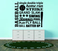 Wall Design Pieces Baseball Single Grand Slam Swing Slugger Foul Play Fly Ball Ball Batter Up! Boys Sport Quote 20x20 Inches