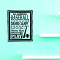 Custom Wall Decal All American Baseball Grand Slam Curve Ball Home Run Double Play Sign Vinyl Wall Sticker Childrens Bedroom 10x20