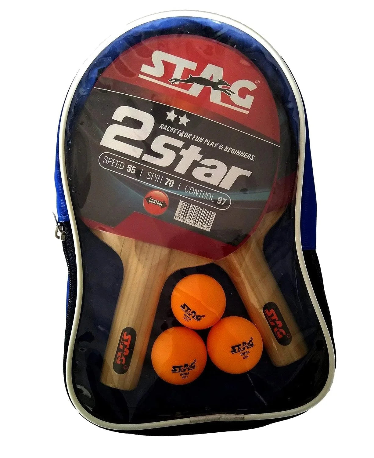Stag 2 Star Table Tennis Kit  Beginner-Intermediate Series T.T Racquet