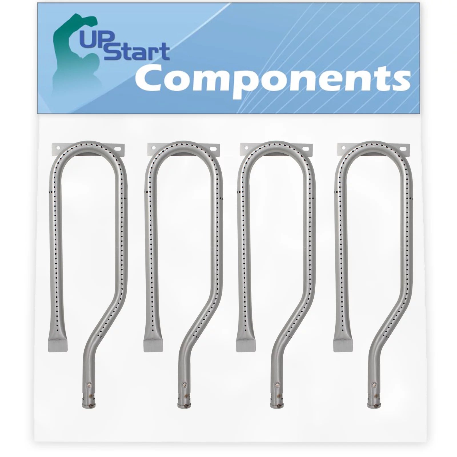 4-Pack BBQ Gas Grill Tube Burner Replacement Parts for Nex 720-0584A - Compatible Barbeque 15 3/4 Stainless Steel Pipe Burners