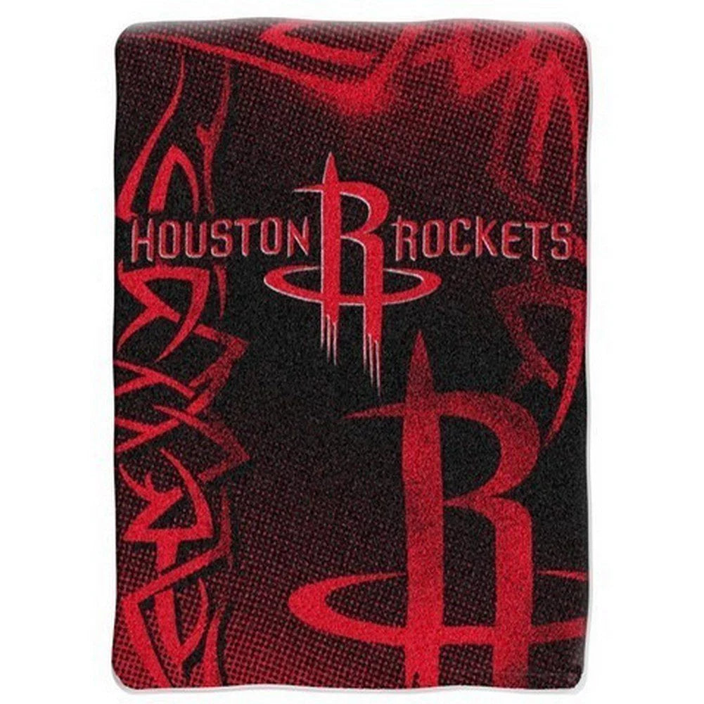 Houston Rockets NBA Fierce Design Raschel  Plush 60x80 Twin Size Throw Blanket