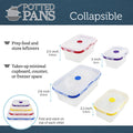 Potted Pans Collapsible Containers with Lids - 4pc Silicone Storage Containers