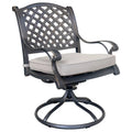 iPatio Durable Outdoor Dining Swivel Rockers with Cushions: Weather-resistant, Rustproof, and Comfortable Patio chairs for Garden and Outdoor Spaces, Set of 2, Sand Dollar