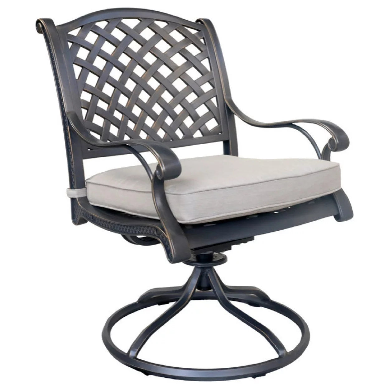 iPatio Durable Outdoor Dining Swivel Rockers with Cushions: Weather-resistant, Rustproof, and Comfortable Patio chairs for Garden and Outdoor Spaces, Set of 2, Sand Dollar