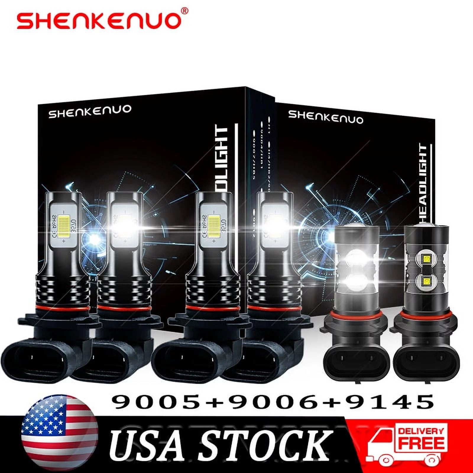 For Toyota Matrix 2003 2004 2005 2006 2007 2008 - 6x 6000K Combo LED Headlight Bulbs Fog Light Kits White Super Brihgt