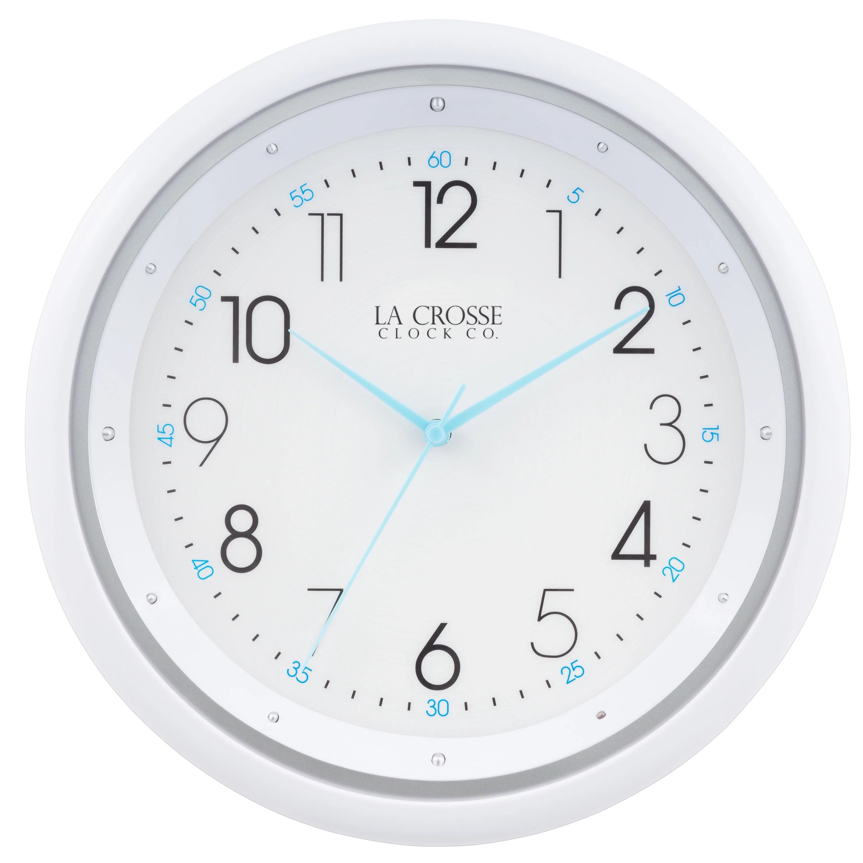 La Crosse Clock 10 White Silent Quartz Analog Clock with Night Vision Technology, 404-4525