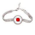 Osaka Japaness City Name Red Sun Flag Tennis Chain Anklet Bracelet Diamond Jewelry