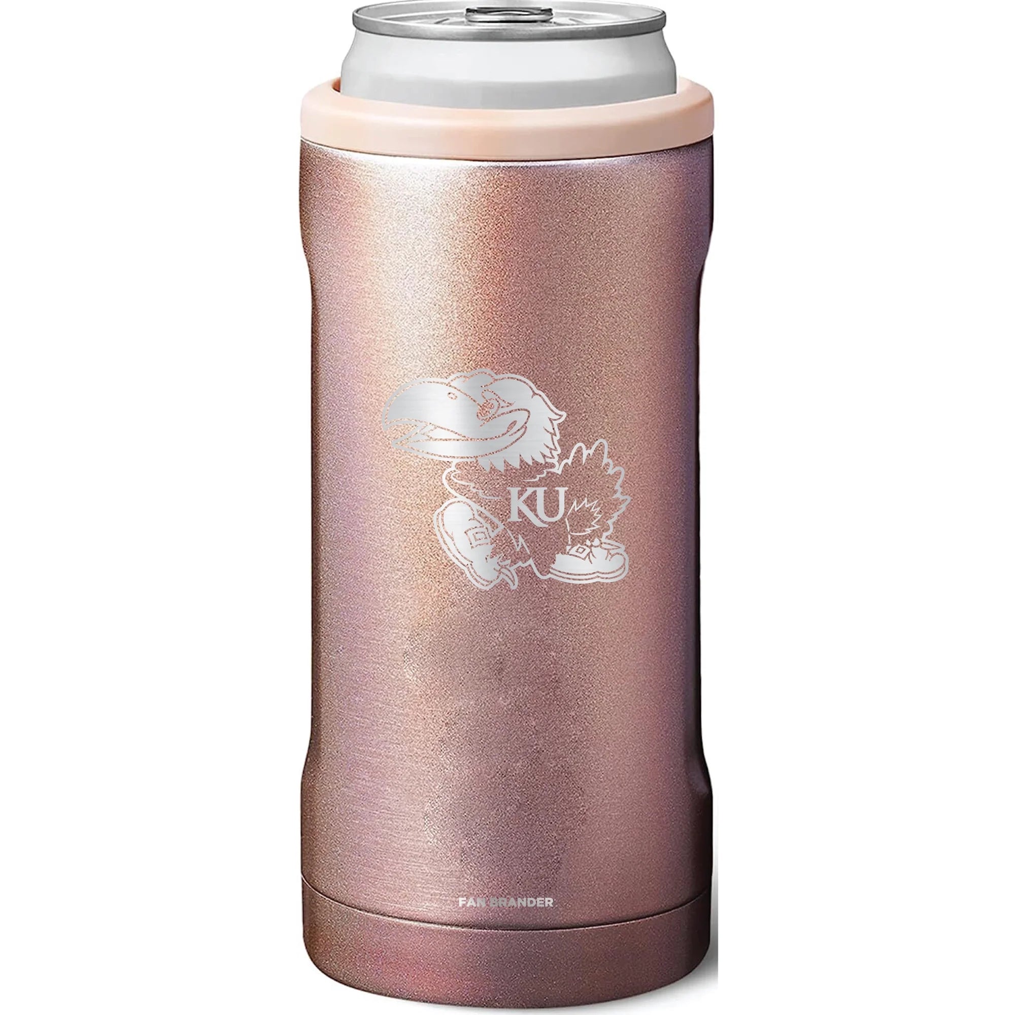 BruMate Kansas Jayhawks 12oz. Primary Mark Glitter Slim Can Cooler