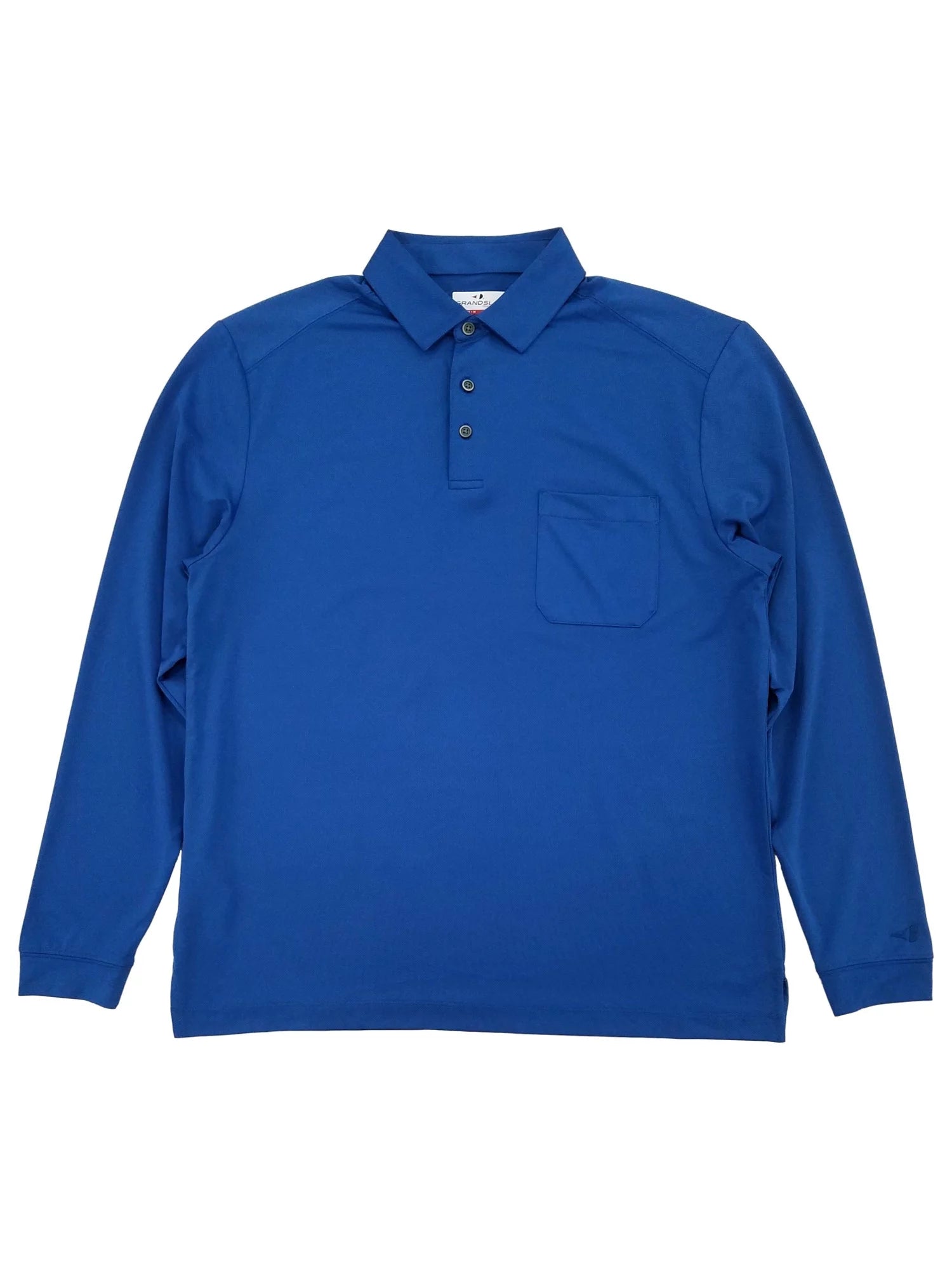 Grand Slam Mens Galaxy Blue Performance Stretch 360 Long Sleeve Polo Shirt L