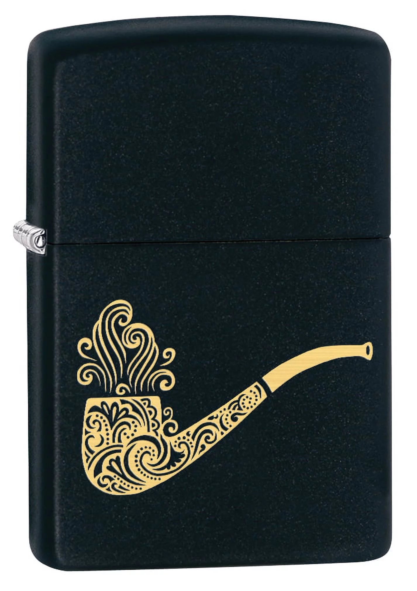Zippo Lighter: Smoking Pipe Engraved - Black Matte 78543