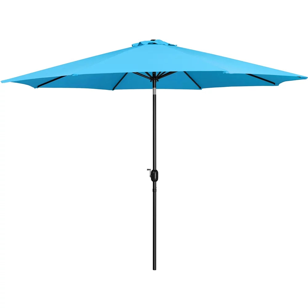 Yaheetech 11FT Patio Umbrella with 8 Ribs and Push Button Tilt and Crank, Sky Blue