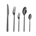Home Teaspoons Stone Pattern Handle Eating Utensils Forks Knife Spoons Set Flatware Cutlery Set Stainless Steel BLACK