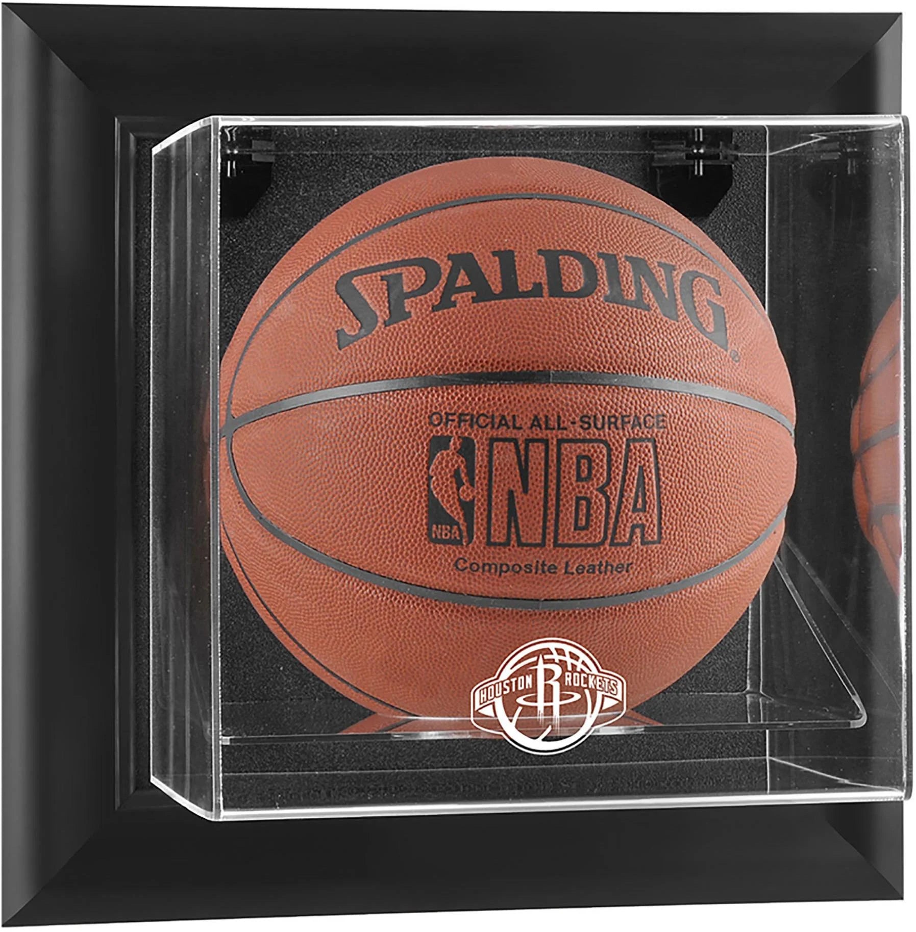 Houston Rockets Black Framed Wall-Mountable (2019-Present) Team Logo Basketball Display Case - Fanatics Authentic Certified