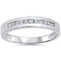 Pompeii 3/8CT Princess Cut Diamond Wedding Channel Set Ring 14K White Gold (G/H,I2)