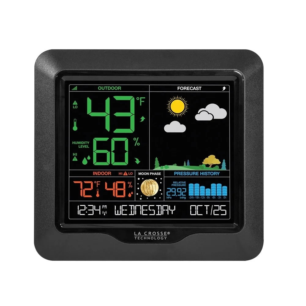 La Crosse Technology 308-1416-TBP Wireless Color Forecast Station, Digital Display, Each