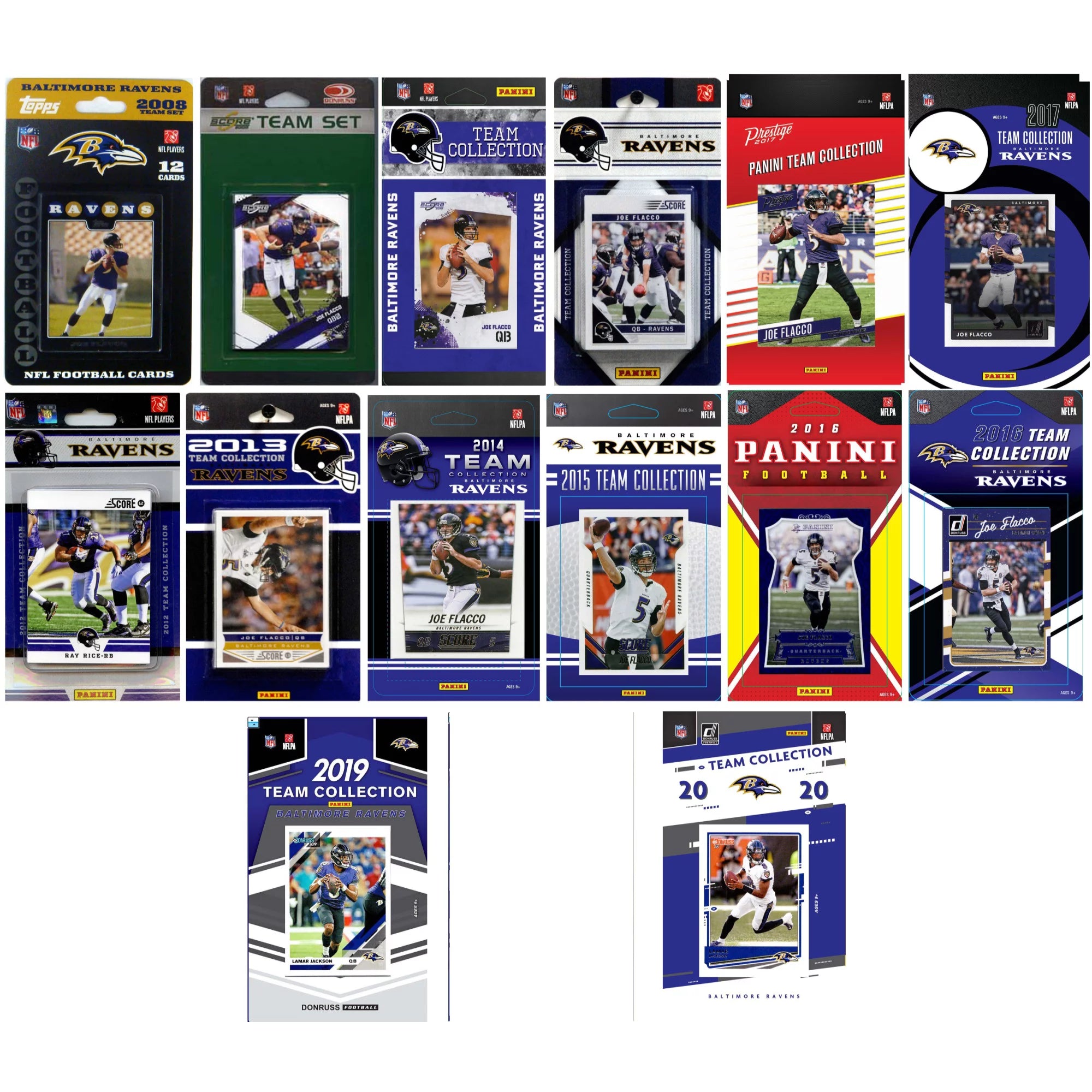 NFL Baltimore Ravens 14 Different Licensed Trading Card Team Sets