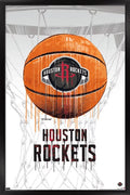 NBA Houston Rockets - Drip Basketball 21 Wall Poster, 14.725 x 22.375, Framed