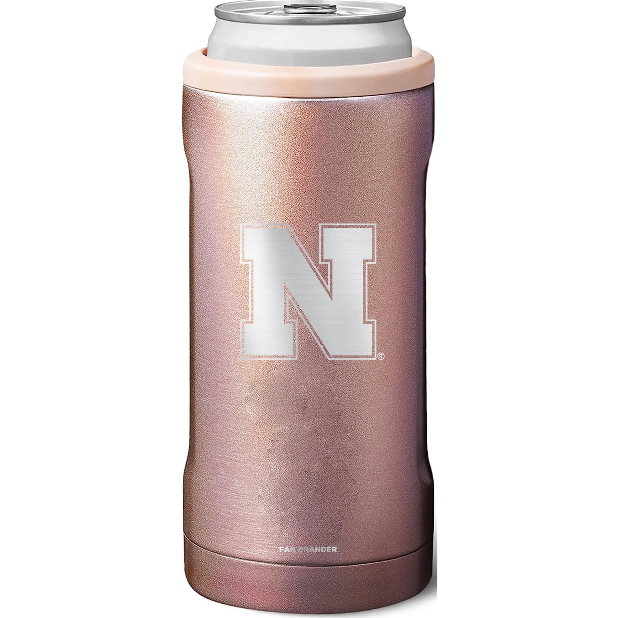 BruMate Nebraska Huskers 12oz. Primary Mark Glitter Slim Can Cooler