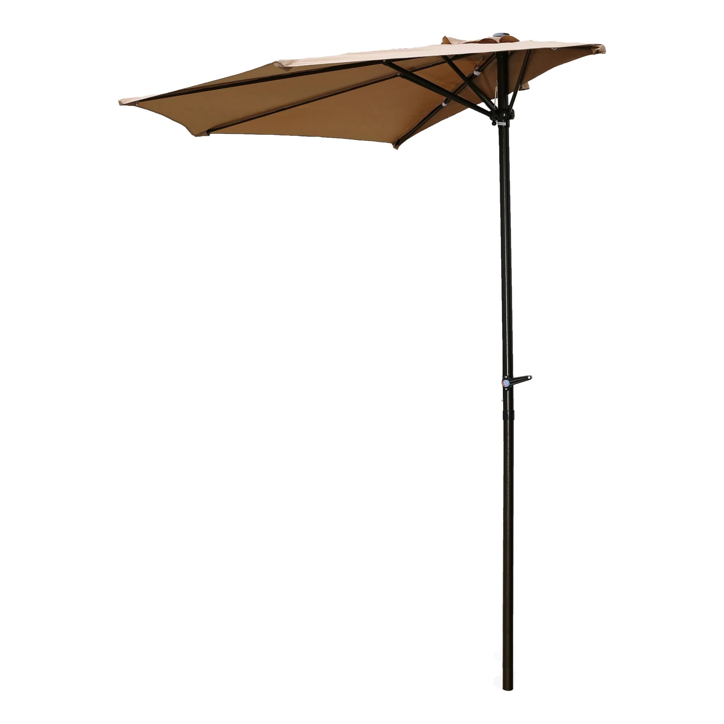 St. Kitts 9-Foot Half Round Vented Patio Wall Umbrella with Aluminum Pole