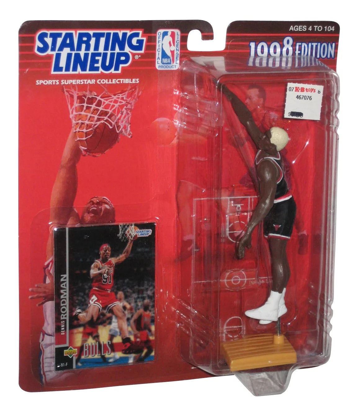 NBA Basketball Dennis Rodman White Hair (1998) Starting Lineup Kenner Figure