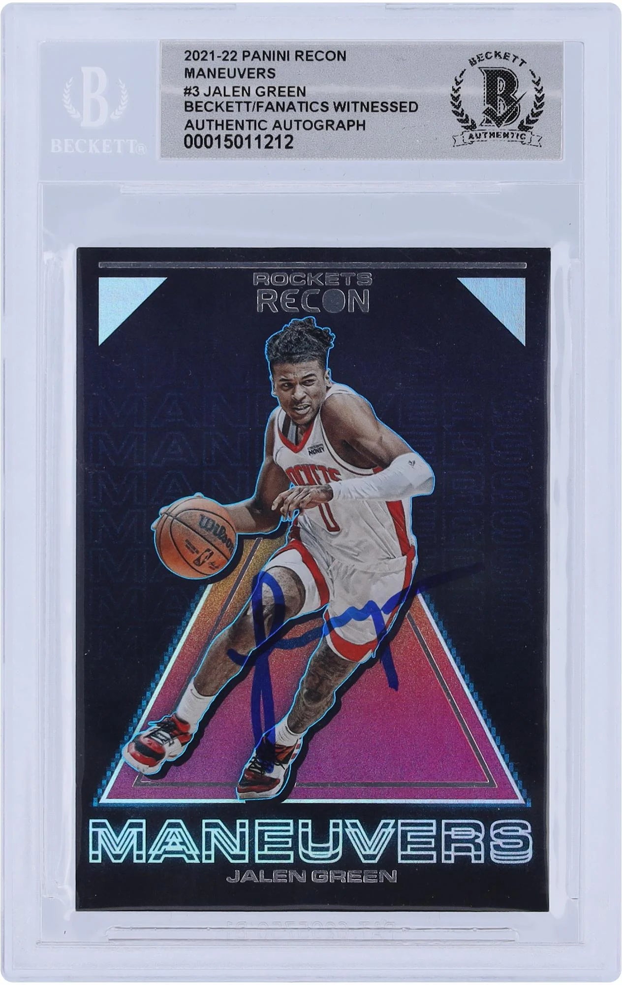 Jalen Green Houston Rockets Autographed 2021-22 Panini Recon Maneuvers #3 Beckett Fanatics Witnessed Authenticated 10 Rookie Card - Fanatics Authentic Certified