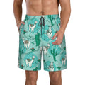 Kll Alapaca In Boho Men'S Casual Summer Beach Shorts Hawaiian Shorts With Pockets-Small