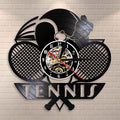 Tennis Logo Racket Court Ball Decor Wall Clock Tournament Tennis Match Grand Slam Vinyl Record Wall Clock Tennis Players Gift