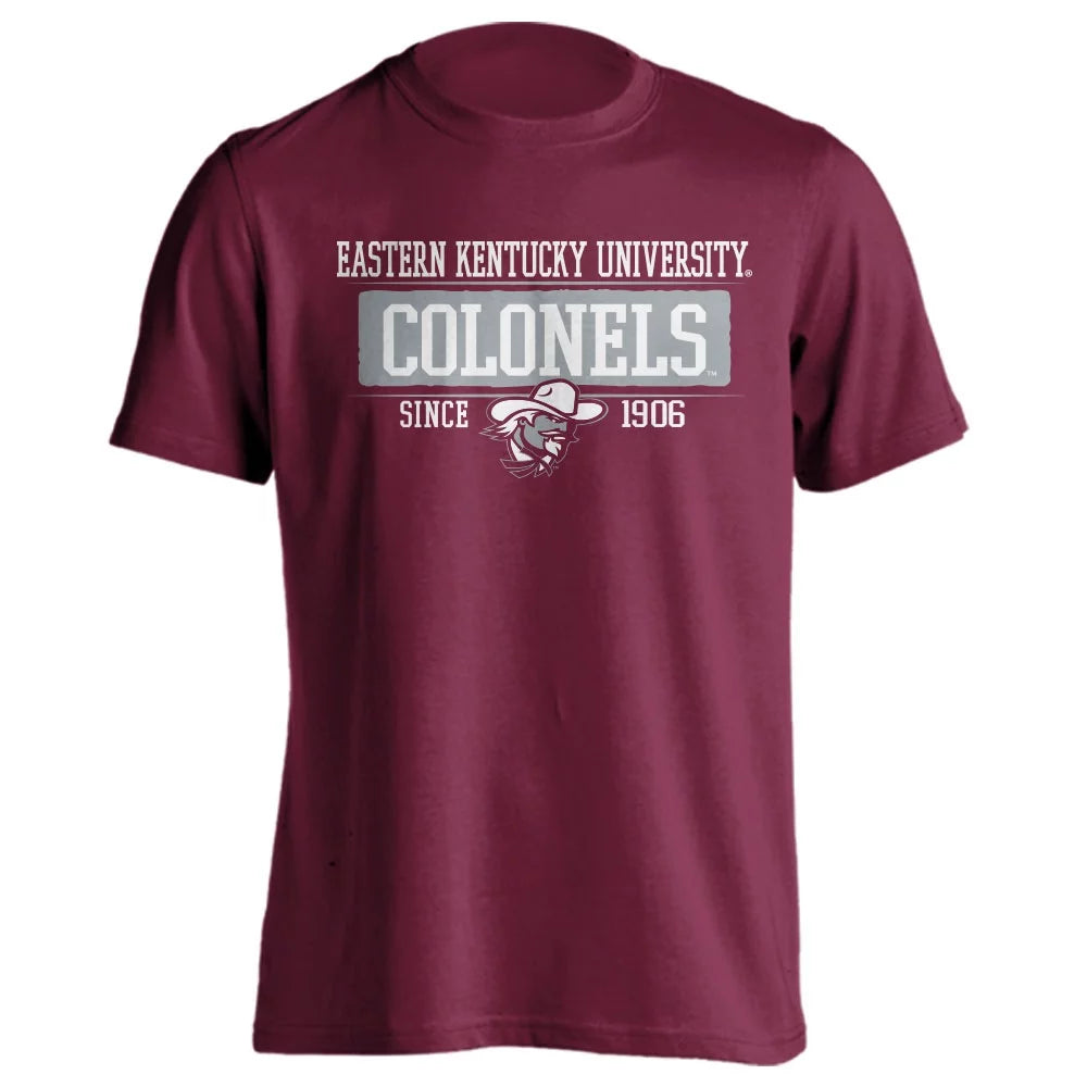 Eastern Kentucky University Colonels EKU Since 1906 Maroon Short Sleeve 2XL T-Shirt