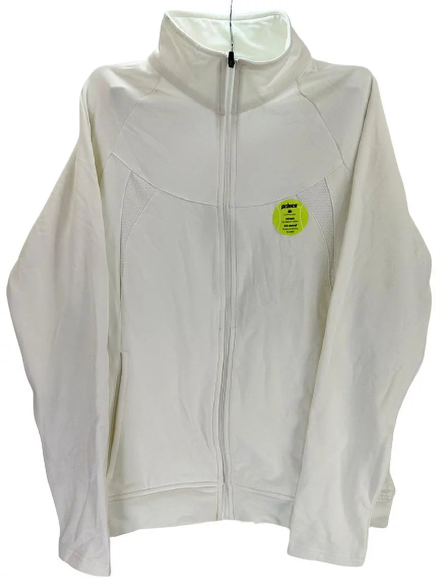 Prince Women's Full Zip Long Sleeve Tennis Top - White, X-Large