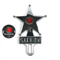 Vintage Parts USA 701964 Hot Rod Jewel Safety Star Chromed License Plate Topper - Red LED Illumination