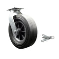 BBQ Smoker Grill Flat Free All Terrain Swivel Caster with Bolt-on Swivel Lock ¨C 10 Inch Easy Rolling, Maintenance Free Solid Rubber Wheel ¨C No Flat Industrial Grade Caster Wheel ¨C Service Caster Brand
