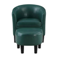 Take a Seat Churchill Accent Chair with Ottoman, Forest Green