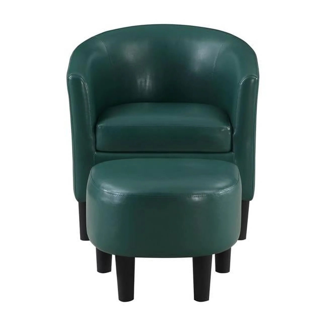 Take a Seat Churchill Accent Chair with Ottoman, Forest Green