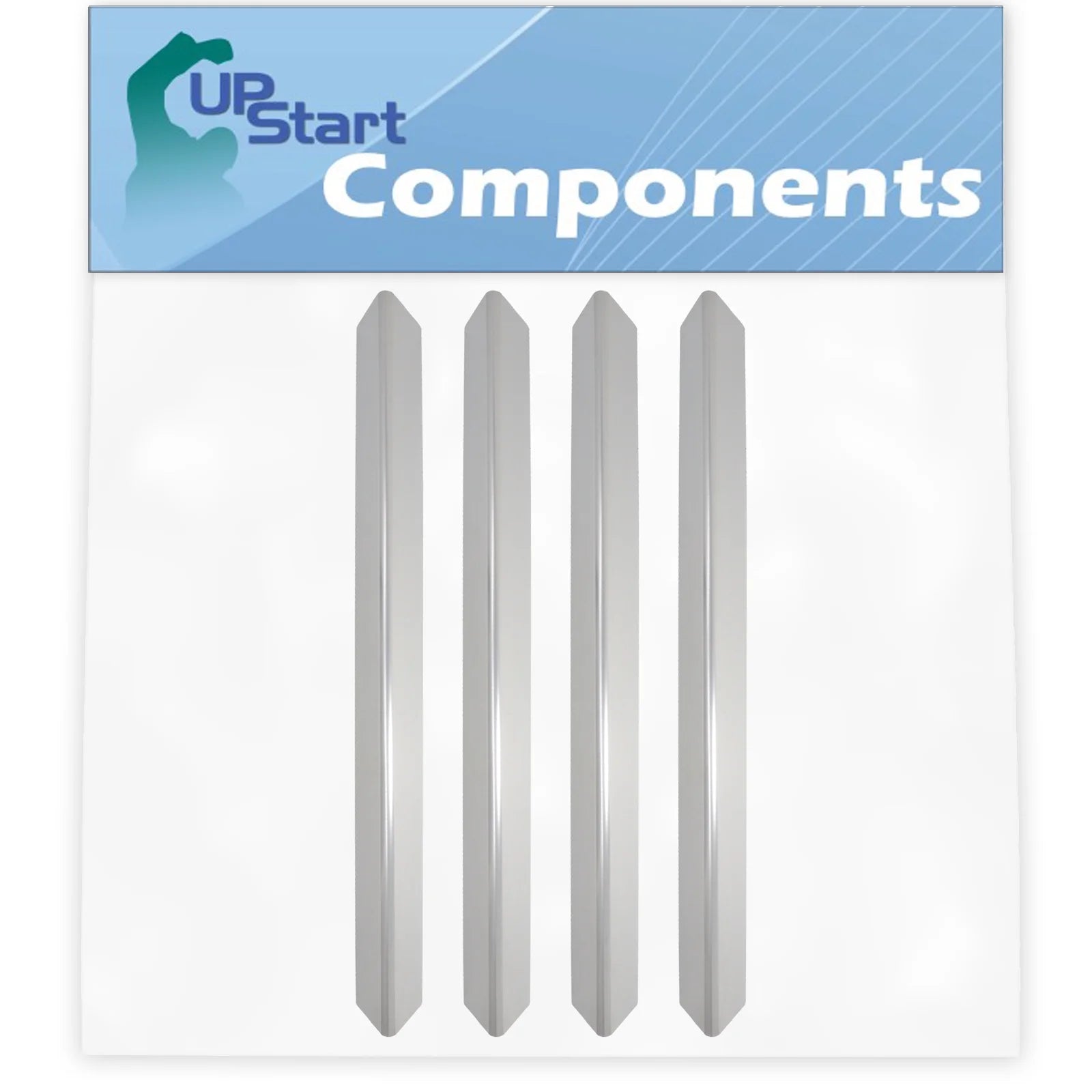 4 Pack BBQ Grill Heat Shield Plate Tent Replacement for Weber 3741001, 3751001, 3741301 Genesis Ep-310 Lp, 3751301 Ep-320 Lp, Esp-310 Lp 2007 - bbq Stainless Steel Flame Tamer, Burner Cover 24 1/2
