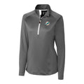 Women's Cutter & Buck Gray Miami Dolphins Jackson Half-Zip Overknit Pullover Jacket