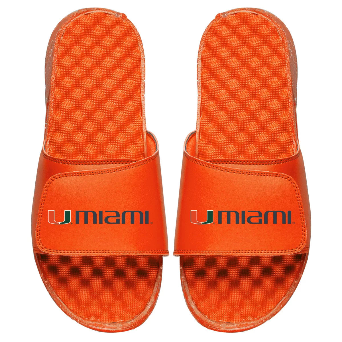 Men's ISlide Orange Miami Hurricanes Wordmark Slide Sandals