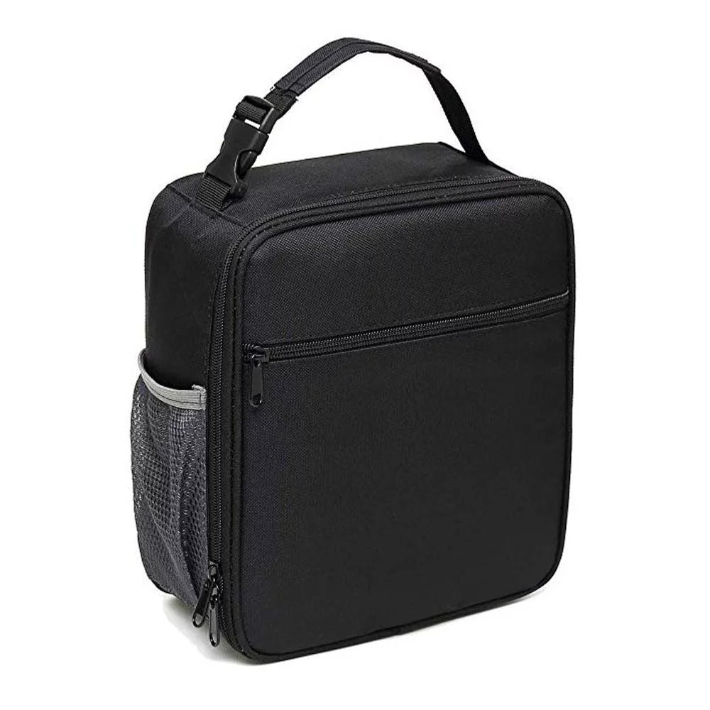 Portable School Cooler Bag Insulated Lunch Bag Picnic Beach Bag Food Storage Lunch Box BLACK