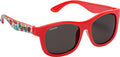 Cressi Child Teddy Waves Mirrored Lens Sunglasses (Aqua Pets/ Red - Smoked Lenses, Teddy: 3 - 5 Years)