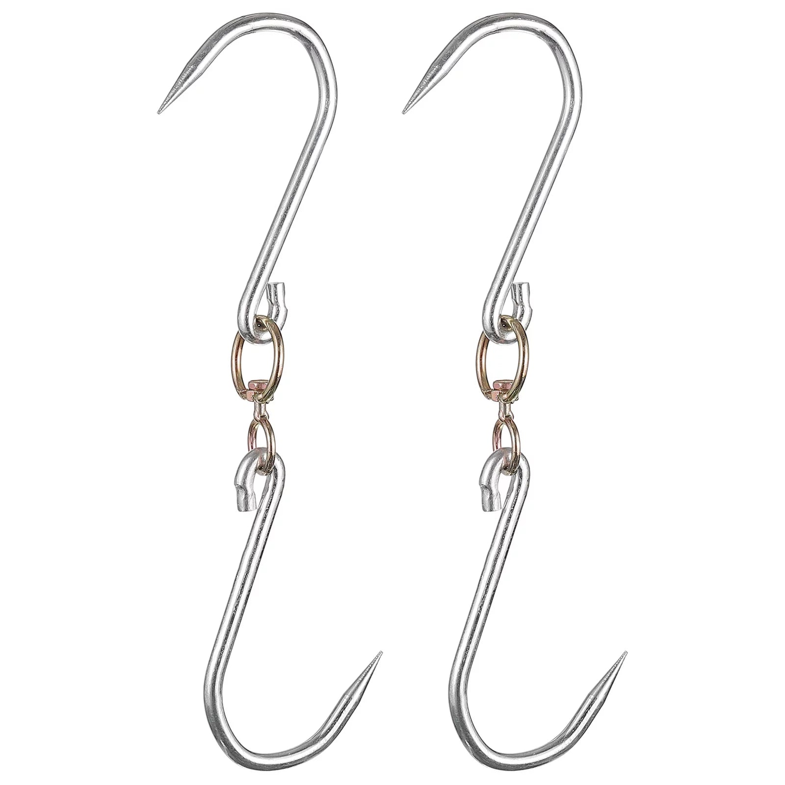 Uxcell 13'' Swivel Meat Hooks, 0.33'' Thickness Galvanized Processing Butcher Hooks, 2 Pack
