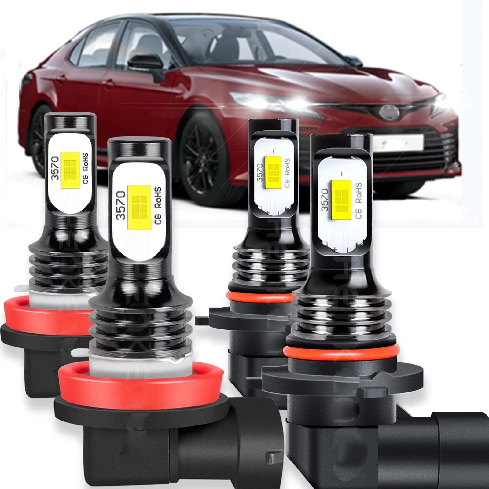 BMZONCC For Toyota Camry 2007-2017  H11 9005 LED Headlight Bulbs High Low Beam Lamp Cool White  40W 6000K Combo 8000LM 4Pcs