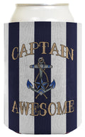 ThisWear Funny Beer Coolie Captain Awesome Nautical Sailing Boating 2 Pack Can Coolie Drink Coolers Coolies Nautical Stripes